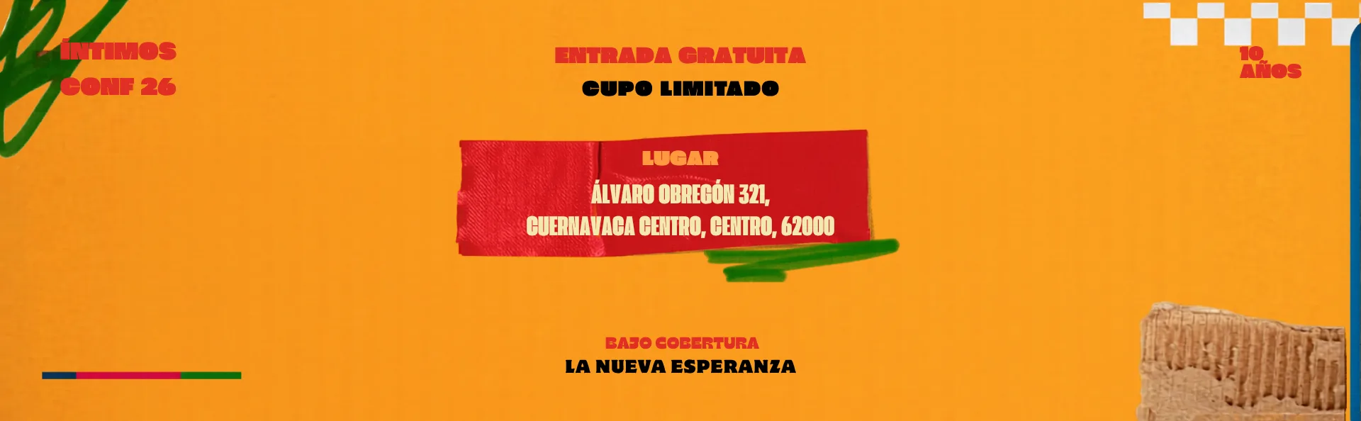 ÍNTIMOS Morelos 2026 — Entrada gratuita · Cupo limitado · Álvaro Obregón 321, Cuernavaca Centro